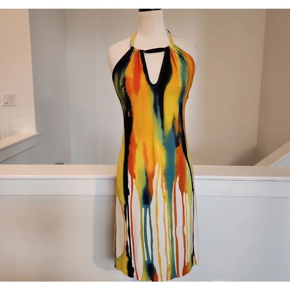 Cameo Vibrant Multicolor Low Back Dress Size M